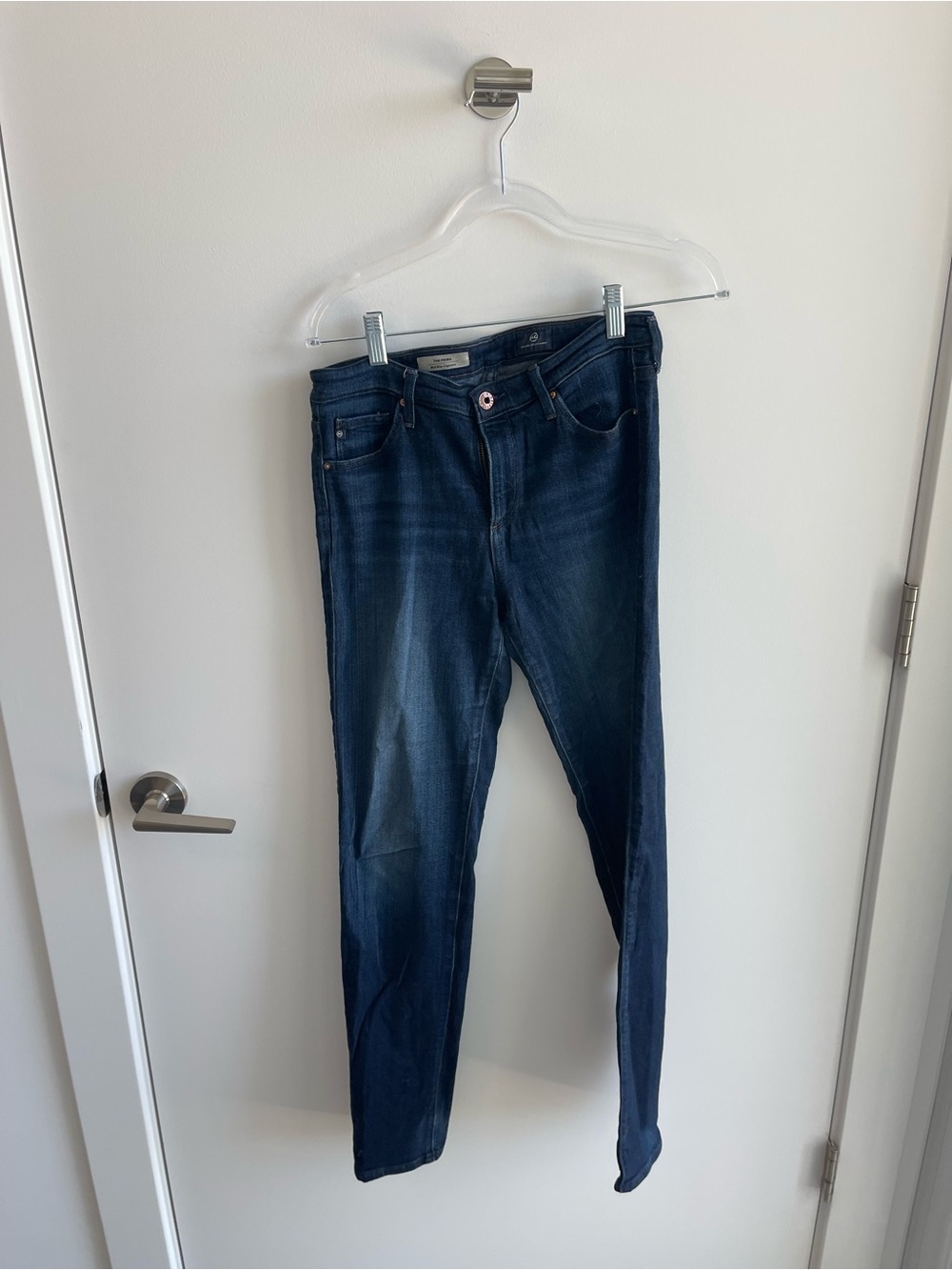 AG Mid Rise Cigarette Dark Blue Women's Skinny Jeans